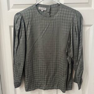 Michii Moon for Sanyo Gray Silk Blouse Size Small